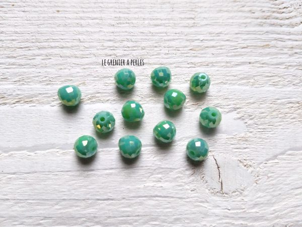 5 Perles Poires 8 mm Vert Pastel AB