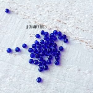 50 Perles Abacus 4 mm Bleu Cobalt