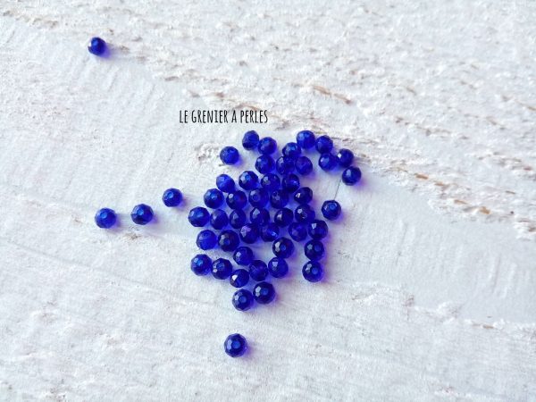 Perles Abacus 3 mm Bleu Cobalt X 50