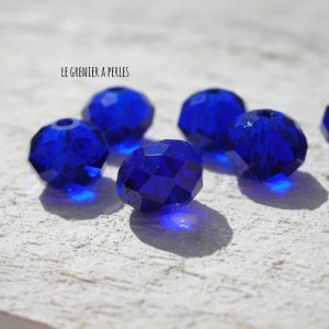 10 Perles ABACUS 8 mm Bleu Cobalt