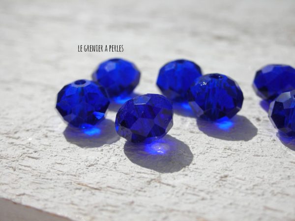 Perles ABACUS 8 mm Bleu Cobalt X 10