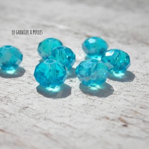 10 Perles ABACUS 8 mm Turquoise AB