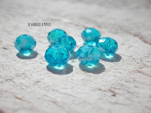 Perles ABACUS 8 mm Turquoise AB X 10