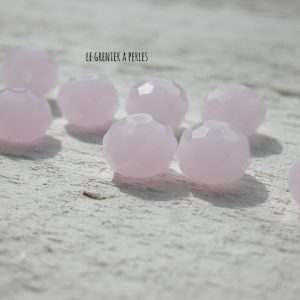 10 Perles ABACUS 8 mm Light Rose Opal