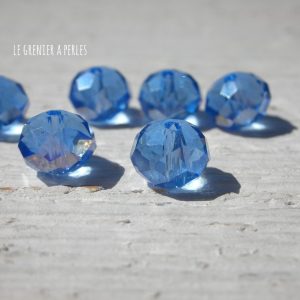 10 Perles ABACUS 8 mm Bleu Sapphir