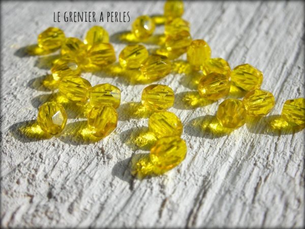 Facettes 4 mm Citron ( Citrine ) x 50