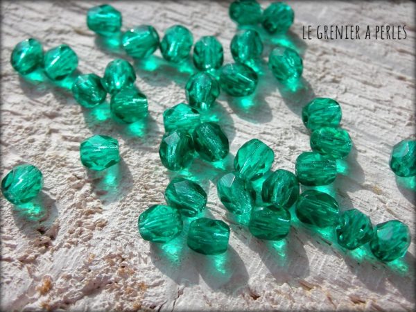 Facettes 4 mm Vert Emeraude x 50