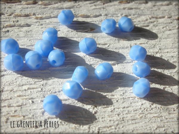 Facettes 4 mm Bleu Pastel x 50