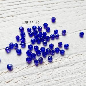 25 Perles Abacus 4 mm Cobalt AB