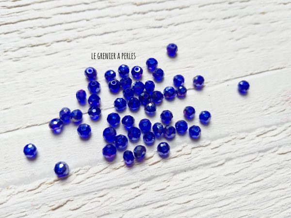 25 Perles Abacus 4 mm Cobalt AB