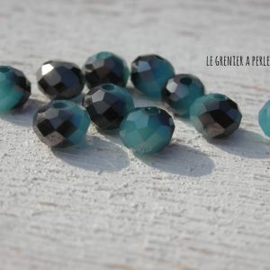 20 Perles Abacus 6 mm Black Sapphire