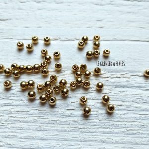 30 Perles CCB Rondes 4 mm Dark Gold