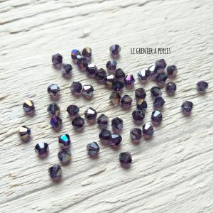 50 Toupies 4 mm Dark Amethyst AB