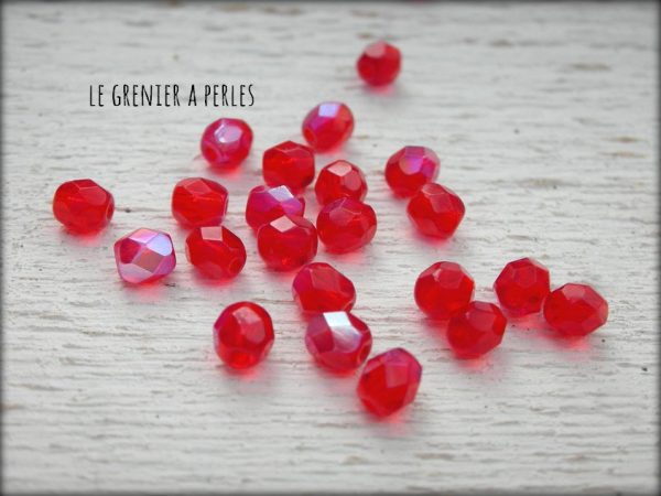 Facettes de Bohème 4 mm Rouge AB X 50