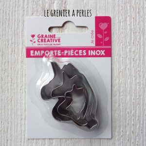 3 Emporte pièce inox forme  » Licorne « 