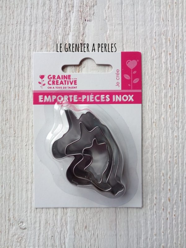 Emporte pièce inox forme " Licorne " X 3