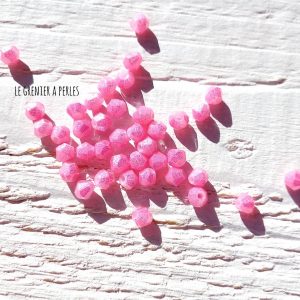 50 Toupies 4 mm Rose Flashy Pailleté