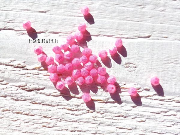 Toupies 4 mm Rose Flashy Pailleté X 50