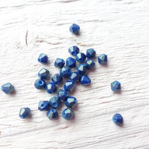 50 Toupies 4 mm Bleu Pailleté