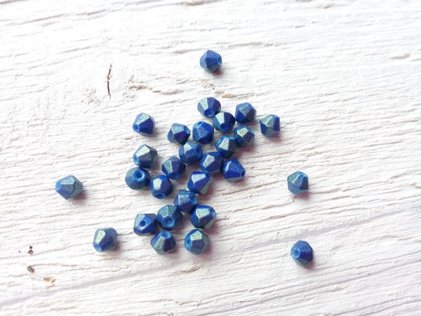 Toupies 4 mm Bleu Pailleté X 50