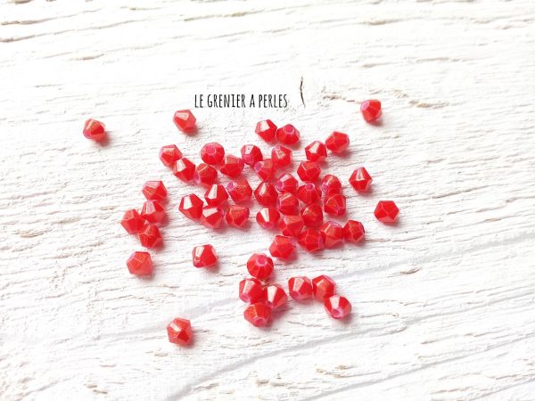 Toupies 4 mm Rouge Pailleté X 50