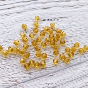 50 Toupies 4 mm Dark Jaune