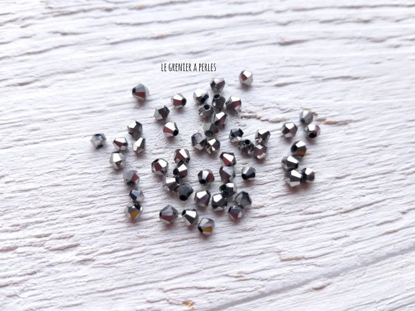 Toupies 3 mm Argent Silver X 50