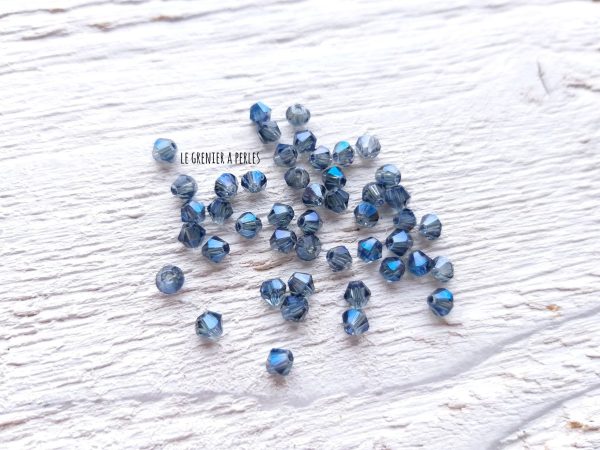 Toupies 3 mm Silver Blue X 50