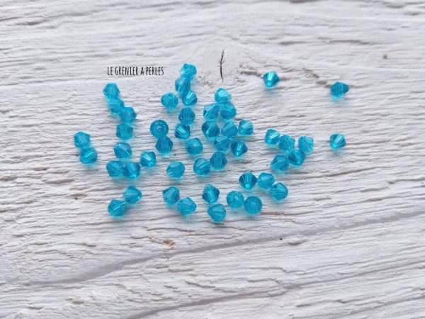 Toupies 3 mm Aquamarine X 50