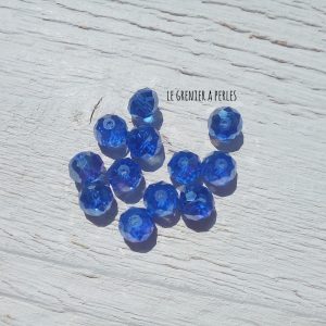 10 Perles ABACUS 8 mm Bleu Cobalt AB