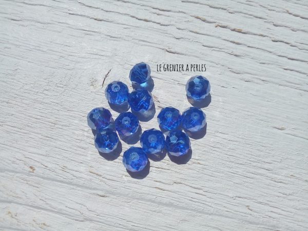 Perles ABACUS 8 mm Bleu Cobalt AB X 10