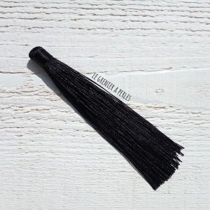 Grand pompon en coton * Noir 12 cm