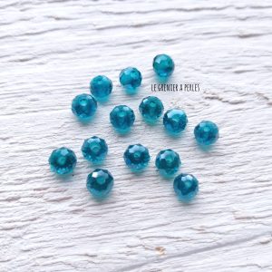 20 Perles Abacus 6 mm Indicolite AB