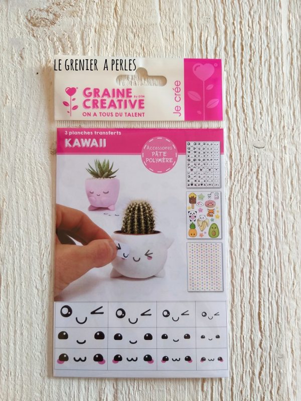 3 Planches de Transferts pour pâte polymère * KAWAII