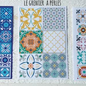 3 Planches de Transferts pour pâte polymère * AZULEJOS