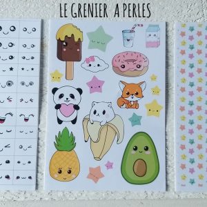 3 Planches de Transferts pour pâte polymère * KAWAII