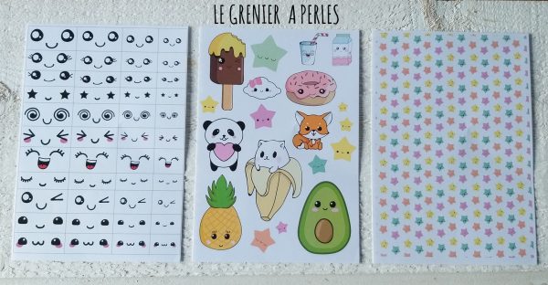 3 Planches de Transferts pour pâte polymère * KAWAII