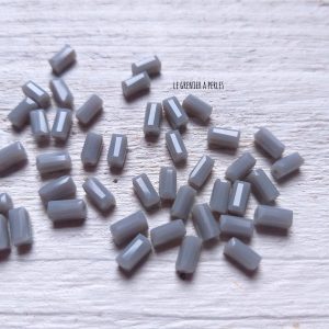 Perles Rectangles 7 x 3 mm Gris Opaque