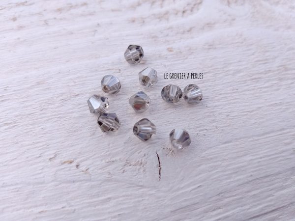 Toupies 6 mm Cristal Silver X 10