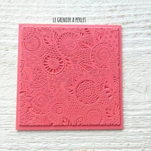 Plaque de texture  » Floral  » pour pâte polymère