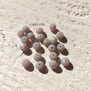 20 Perles Abacus 6 mm Grey