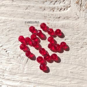 20 Perles Abacus 6 mm Red