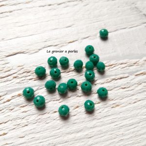 20 Perles Abacus 6 mm Green Turquoise Opaque