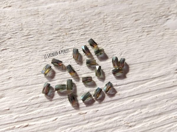 Perles Tubes 5 x 3 mm Olivine AB