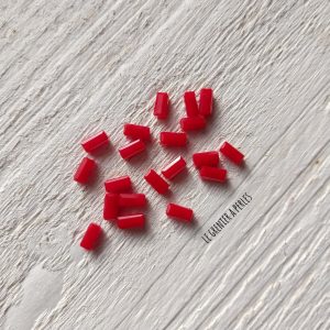 20 Perles Rectangles 7 x 3 mm Rouge