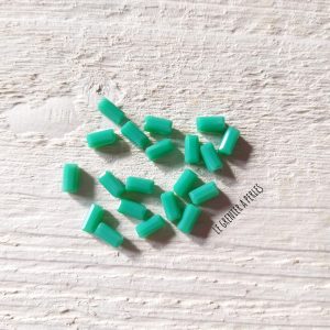 20 Perles Rectangles 7 x 3 mm Green Turquoise