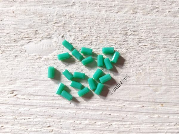 Perles Rectangles 7 x 3 mm Green Turquoise