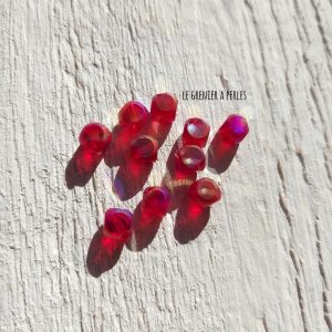 10 Perles CUBES 5 mm Rouge AB