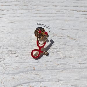 Pin’s Stéthoscope Médecin Infirmière Rouge