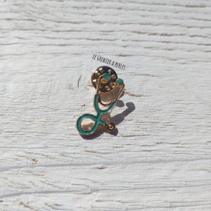 Pin’s Stéthoscope Médecin Infirmière Turquoise